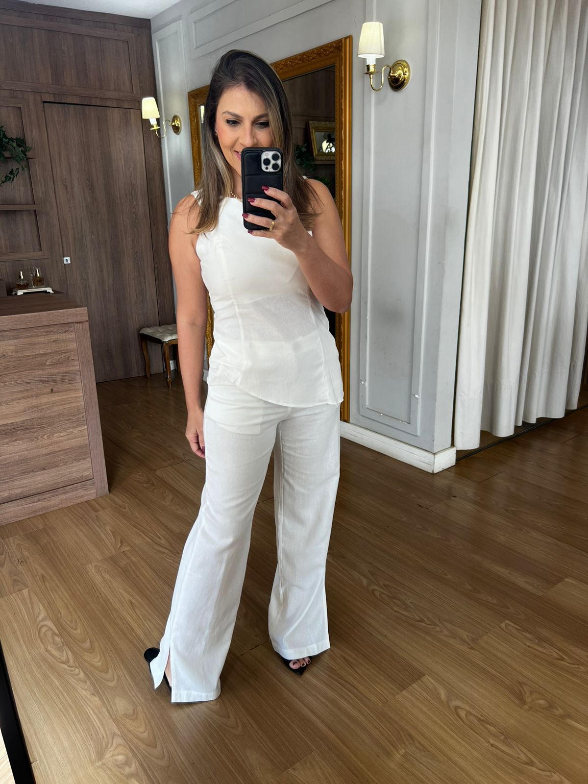 CALÇA VISCO COM FENDA - OFF - Espasso Bela | Moda Feminina