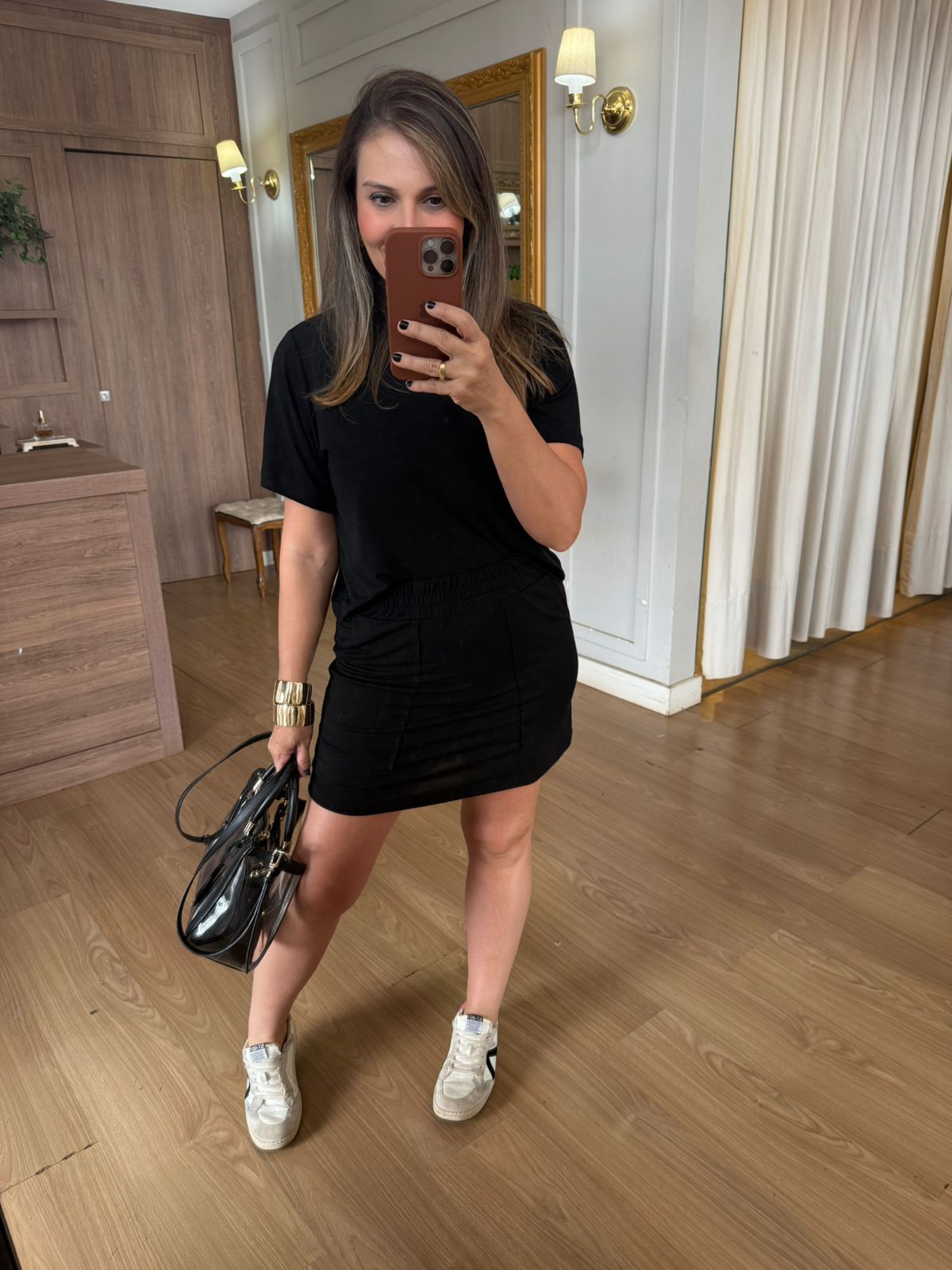 CONJUNTO FABI SHORT SAIA - PRETO - Espasso Bela | Moda Feminina