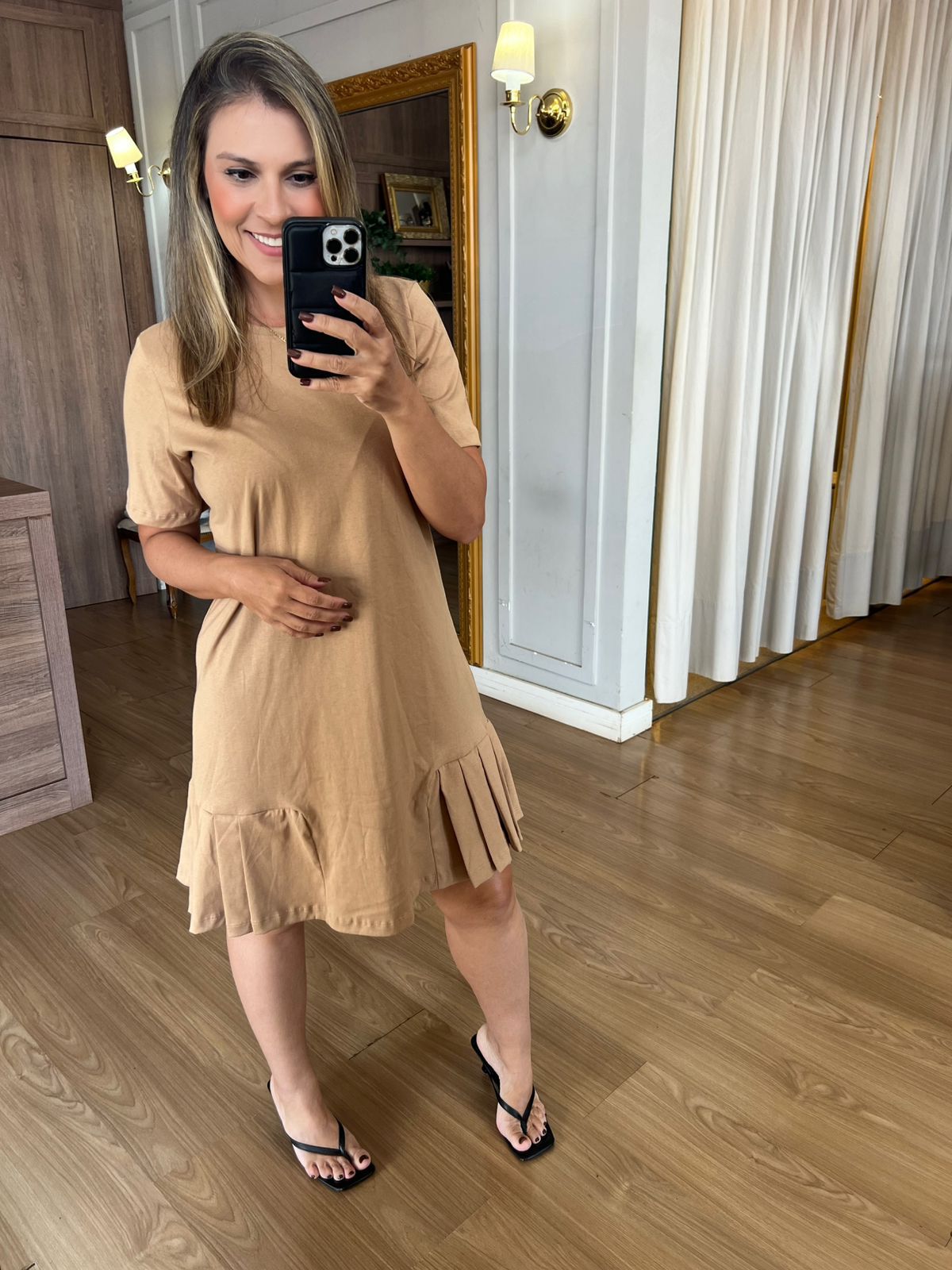 VESTIDO GABI - BEGE - Espasso Bela | Moda Feminina