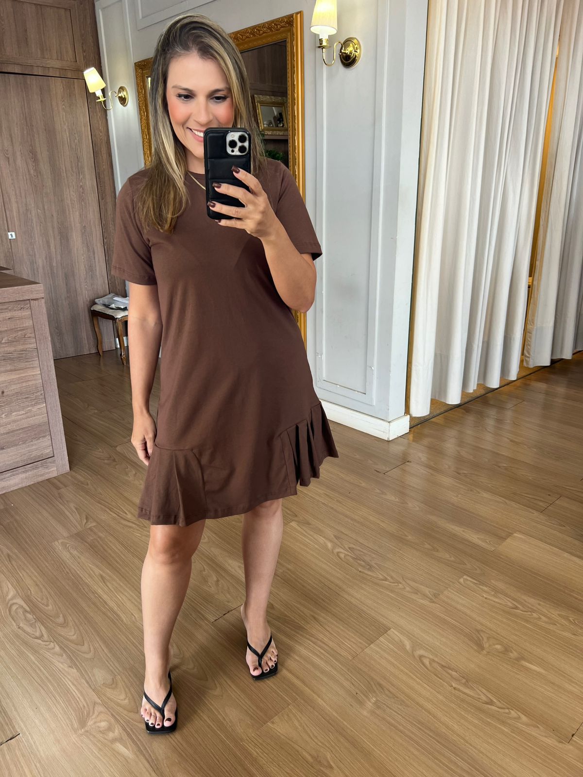 VESTIDO GABI - MARROM - Espasso Bela | Moda Feminina