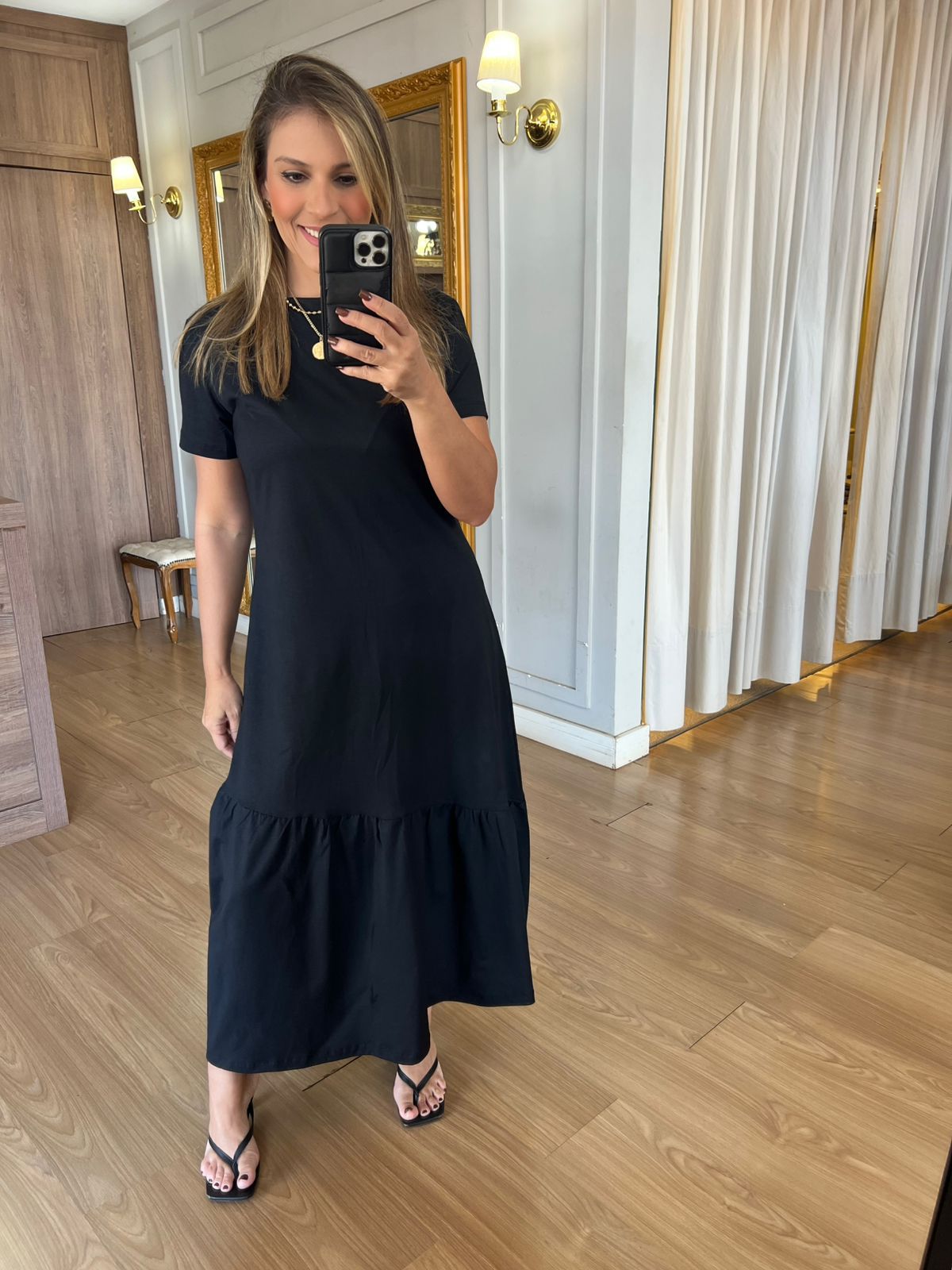 VESTIDO ALICE MALHA ALGODÃO - PRETO - Espasso Bela | Moda Feminina