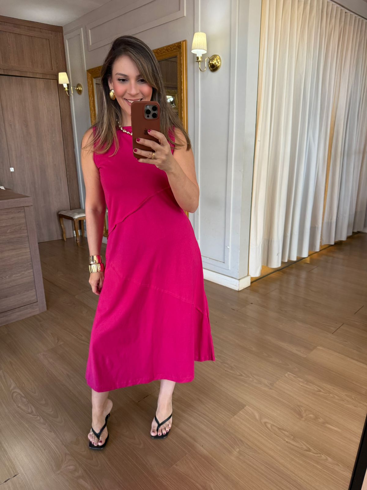 VESTIDO MALHA DE ALGODÃO JOANA - PINK - Espasso Bela | Moda Feminina