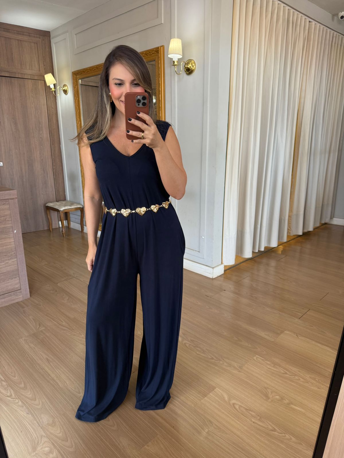 MACACÃO EM MALHA ALÇA - AZUL MARINHO - Espasso Bela | Moda Feminina