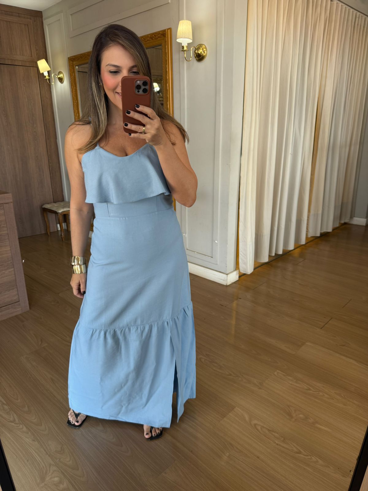 VESTIDO BABADO BUSTO - AZUL - Espasso Bela | Moda Feminina