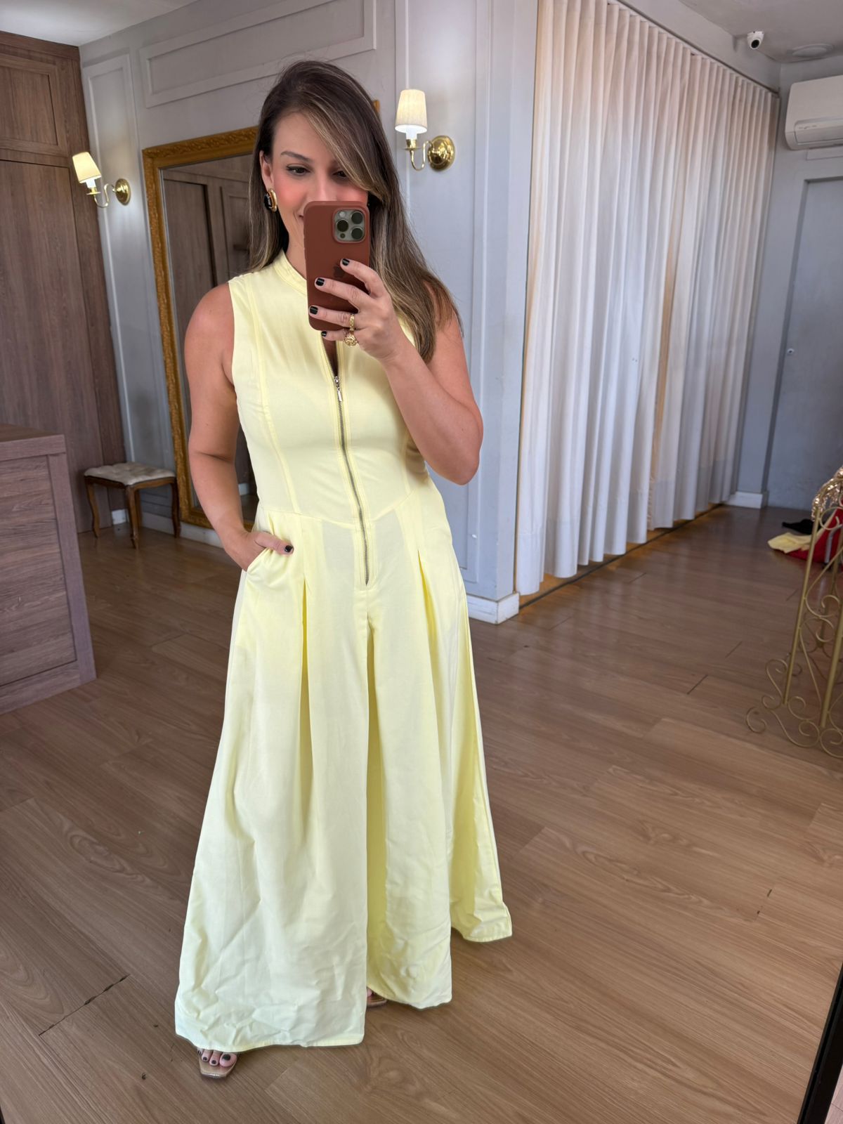 VESTIDO ZIPER FRENTE - AMARELO - Espasso Bela | Moda Feminina