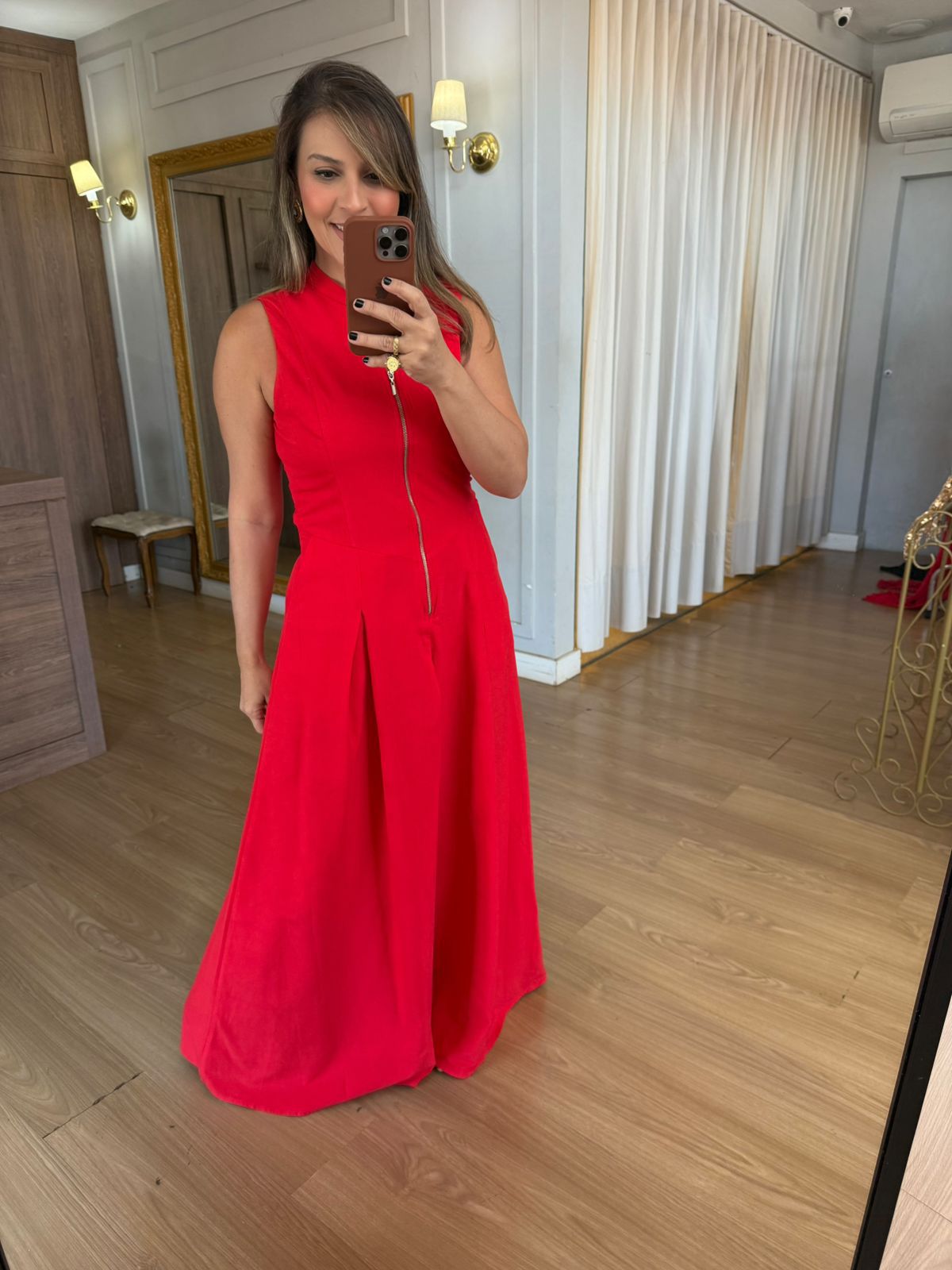 VESTIDO ZIPER FRENTE - VERMELHO - Espasso Bela | Moda Feminina