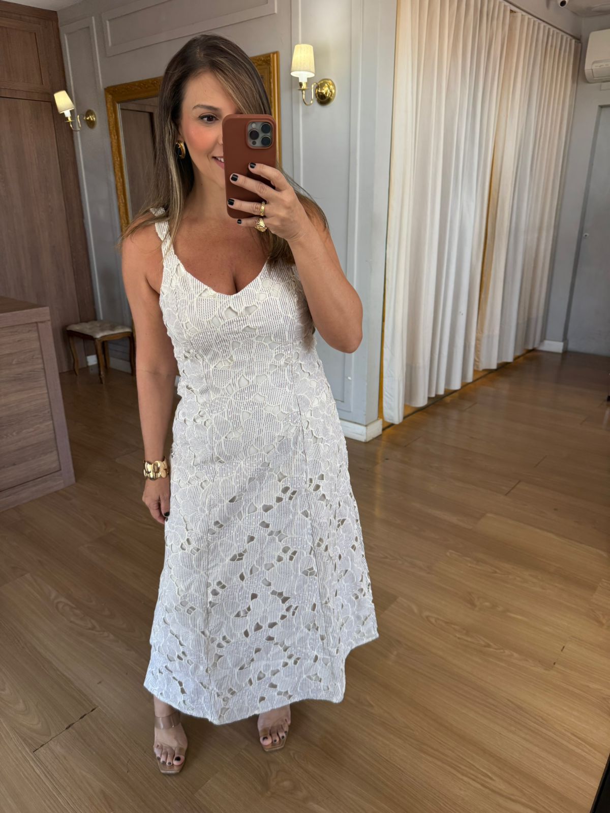 VESTIDO BORDADO - OFF COM BEGE - Espasso Bela | Moda Feminina