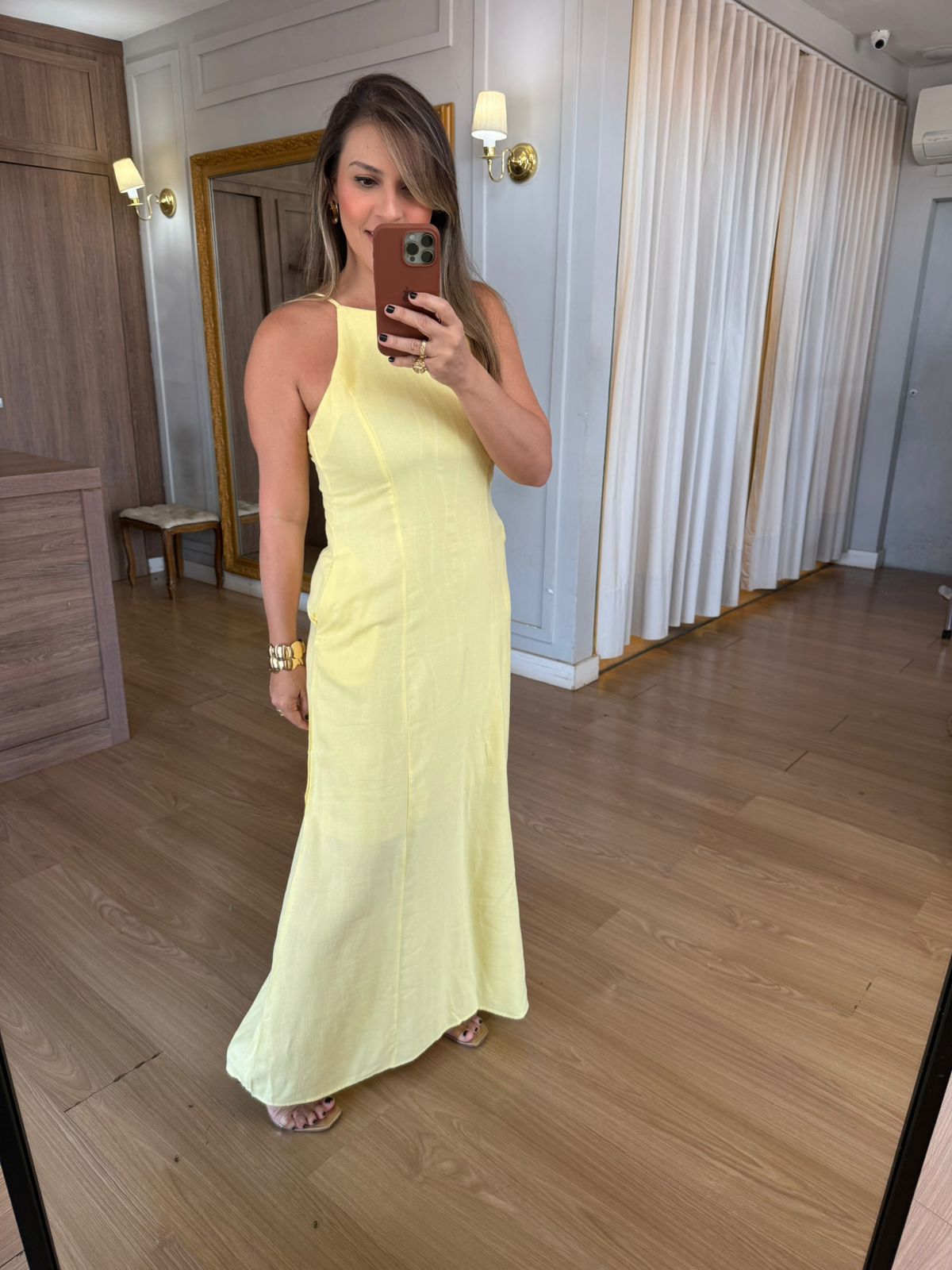 VESTIDO MISTO - AMARELO - Espasso Bela | Moda Feminina