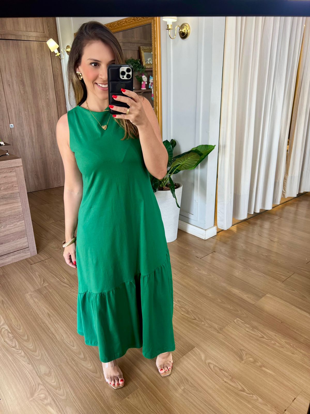 VESTIDO SIMONE - VERDE BANDEIRA - Espasso Bela | Moda Feminina