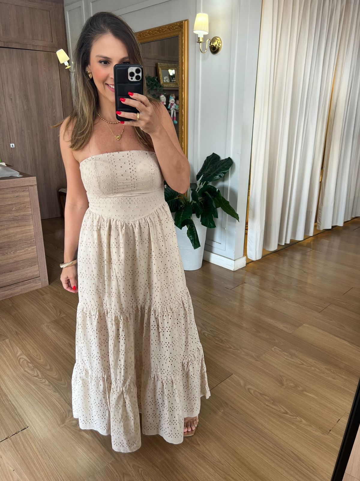 VESTIDO DE LAISE - BEGE - Espasso Bela | Moda Feminina