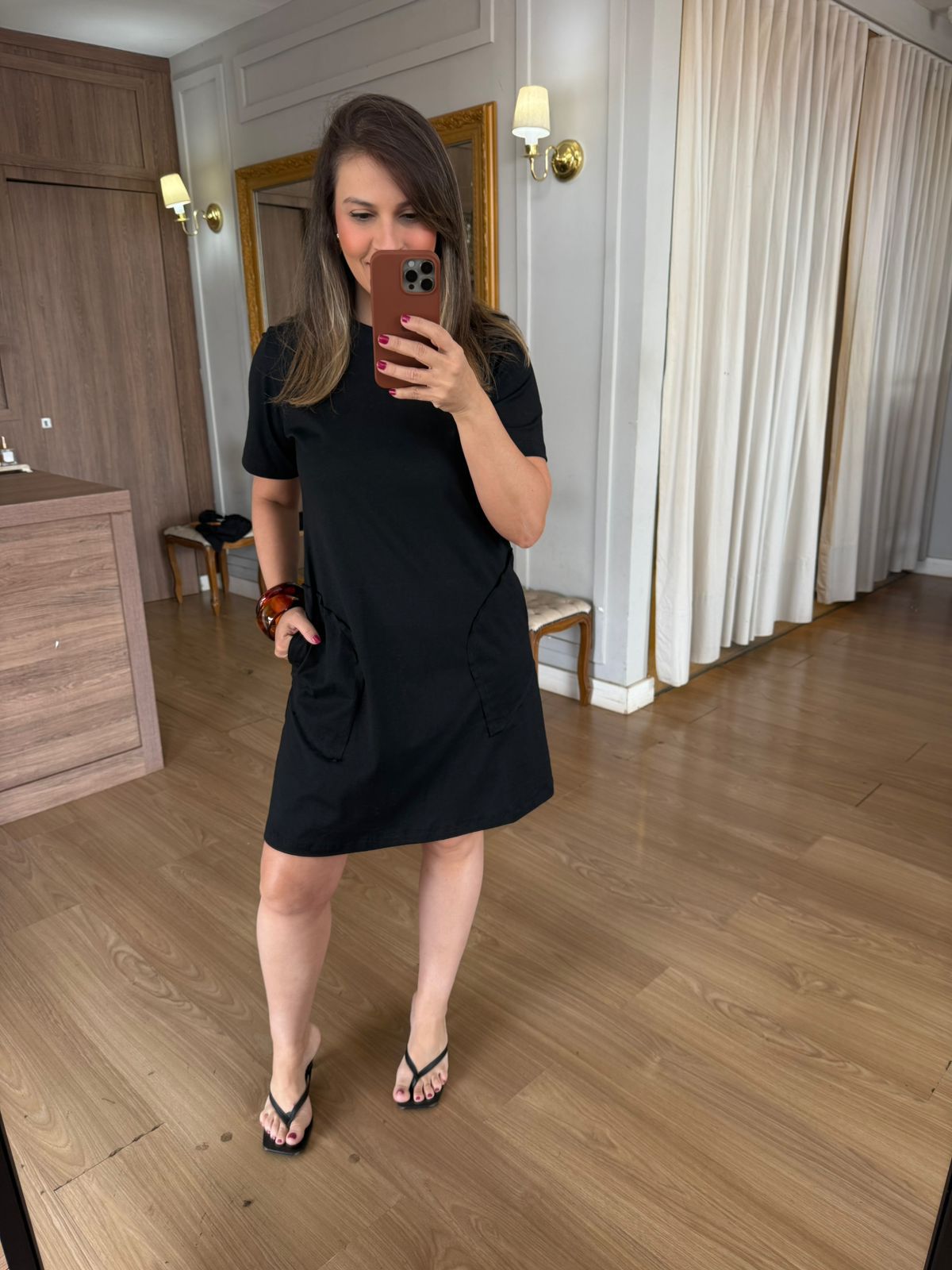 VESTIDO MALHA DE ALGODÃO AURI- PRETO - Espasso Bela | Moda Feminina