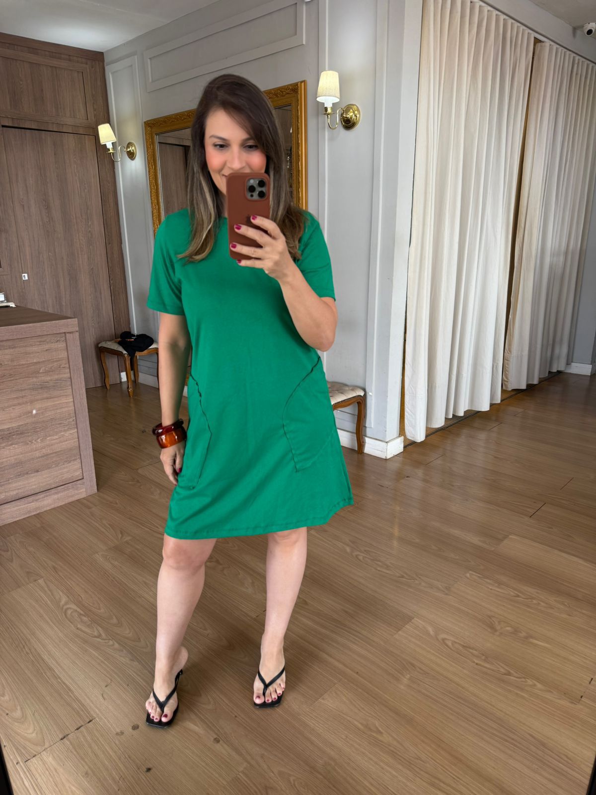 VESTIDO MALHA DE ALGODÃO AURI- BANDEIRA - Espasso Bela | Moda Feminina