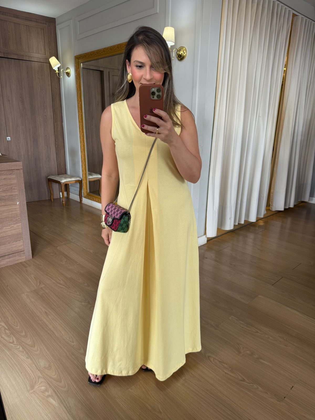VESTIDO MALHA DE ALGODÃO VITORIA - AMARELO - Espasso Bela | Moda Feminina