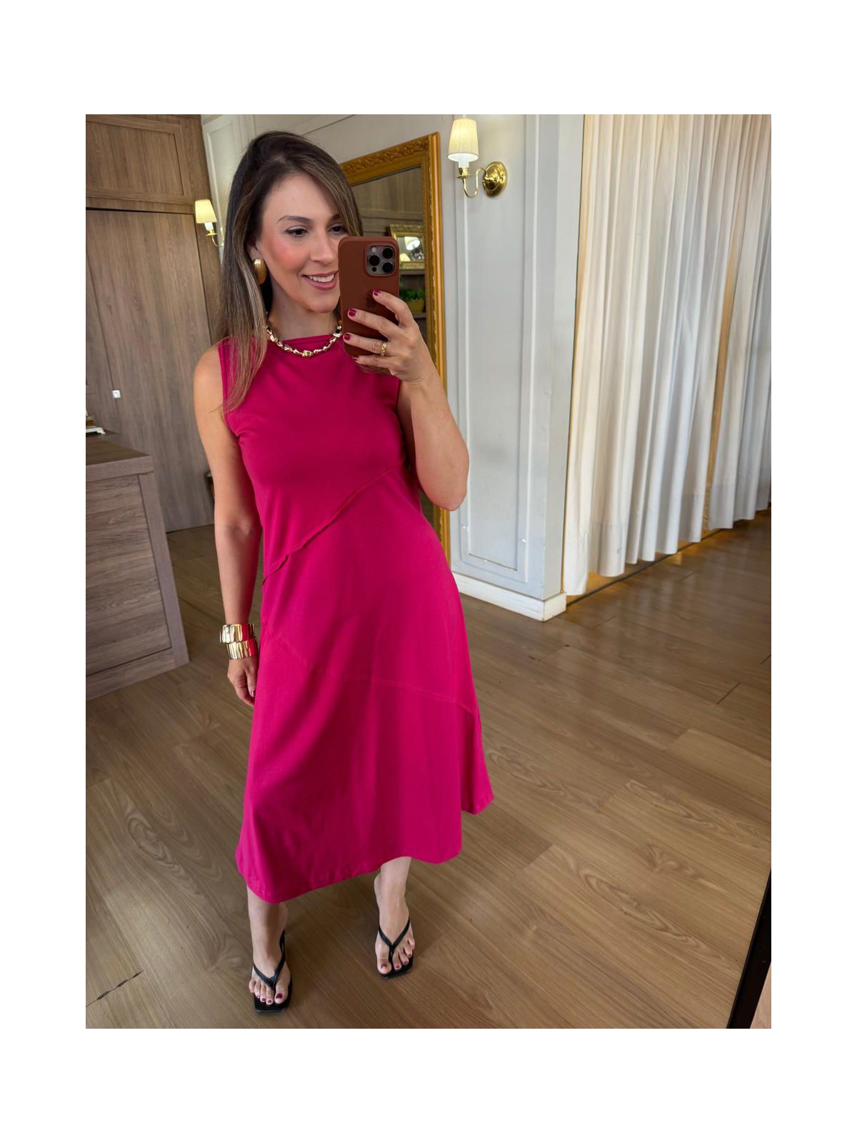 VESTIDO MALHA DE ALGODÃO JOANA - PINK - Espasso Bela | Moda Feminina