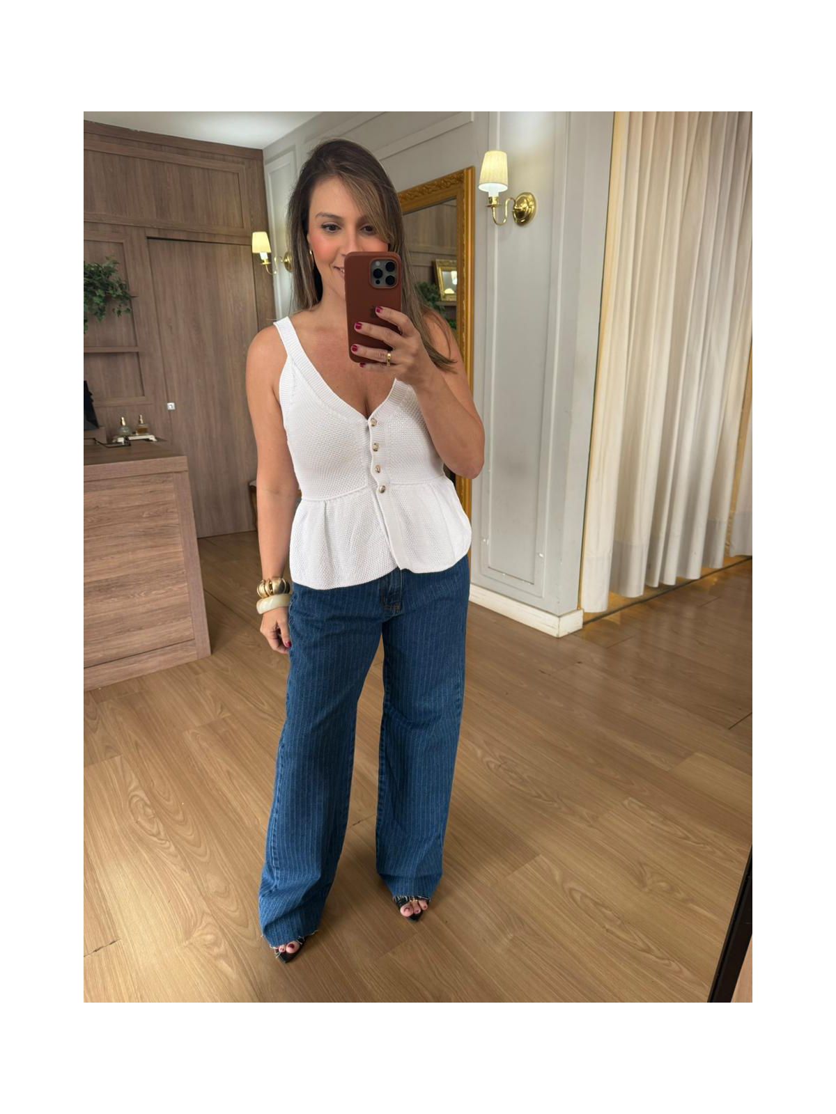 REGATA EM TRICO MODAL - BRANCO - Espasso Bela | Moda Feminina