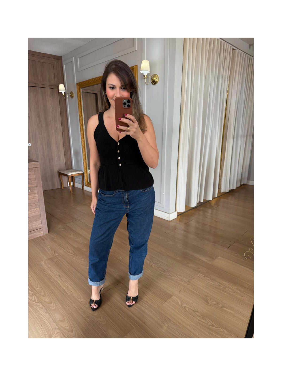 REGATA EM TRICO MODAL - PRETA - Espasso Bela | Moda Feminina