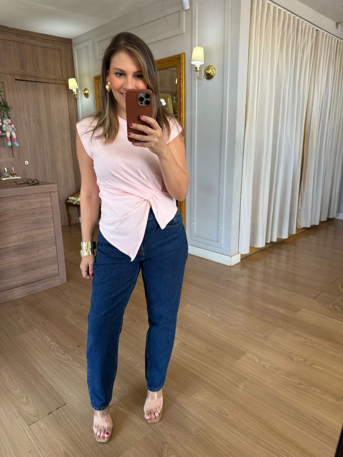 BLUSA MALHA DE ALGODÃO ASSIMETRICA - ROSA - Espasso Bela | Moda Feminina