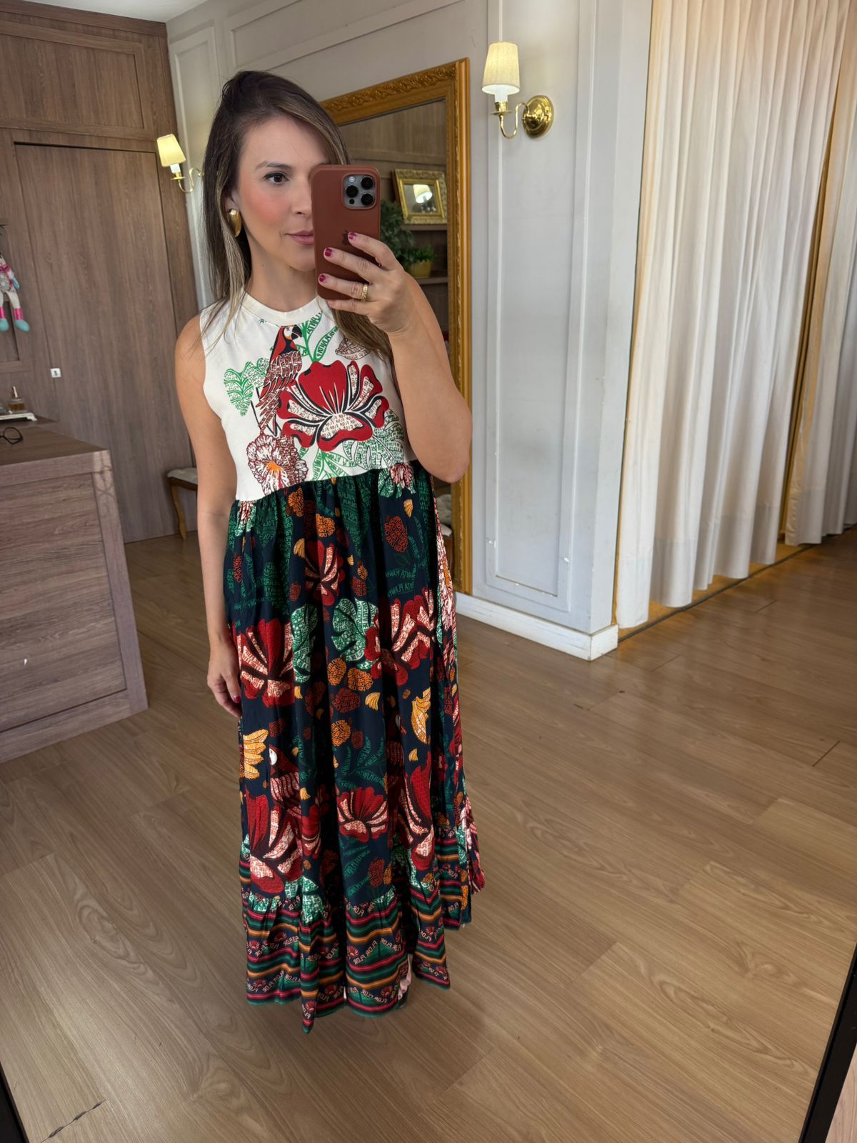 VESTIDO REGATA CAMISETA - FUNDO MARINHO FOLHAGEM V... - Espasso Bela | Moda Feminina