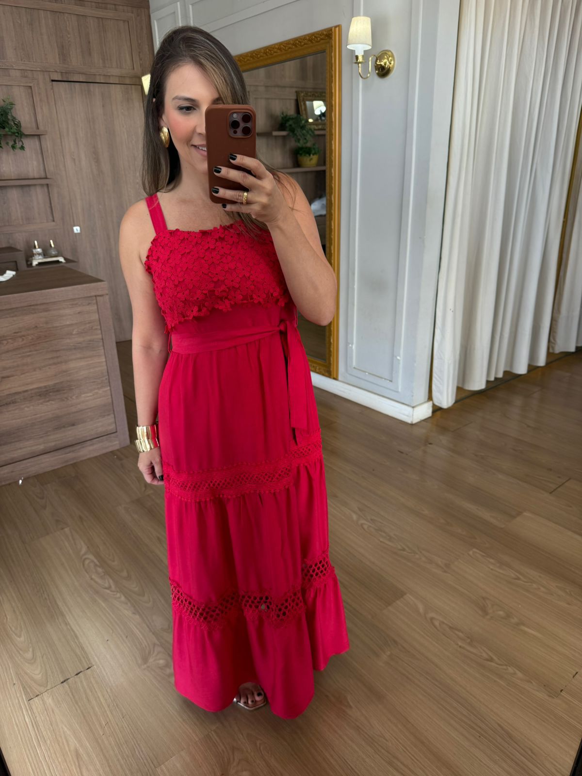 VESTIDO RENDA BUSTO - VERMELHO - Espasso Bela | Moda Feminina