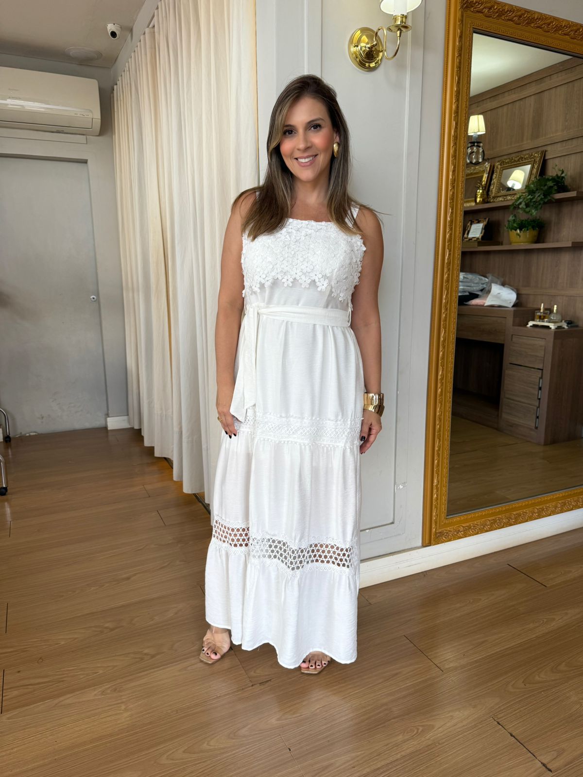 VESTIDO RENDA BUSTO - OFF - Espasso Bela | Moda Feminina