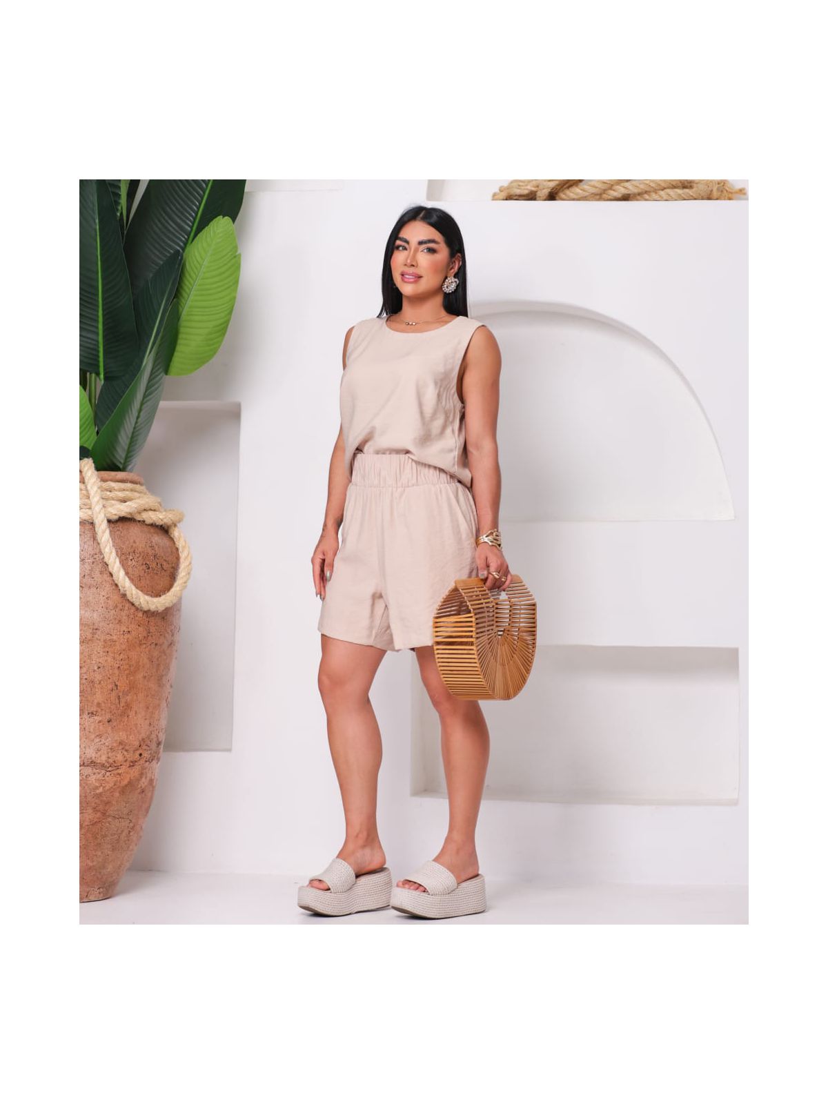 CONJUNTO EM LIOCEL ARIANA - AREIA - Espasso Bela | Moda Feminina