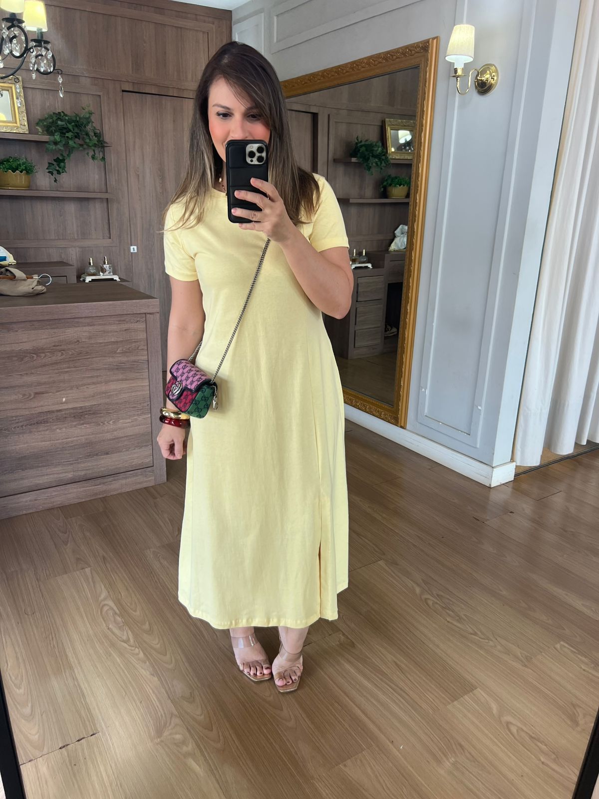 VESTIDO FENDA - AMARELO - Espasso Bela | Moda Feminina