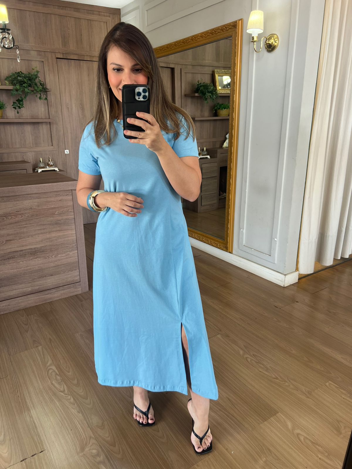 VESTIDO FENDA - AZUL CANDY - Espasso Bela | Moda Feminina