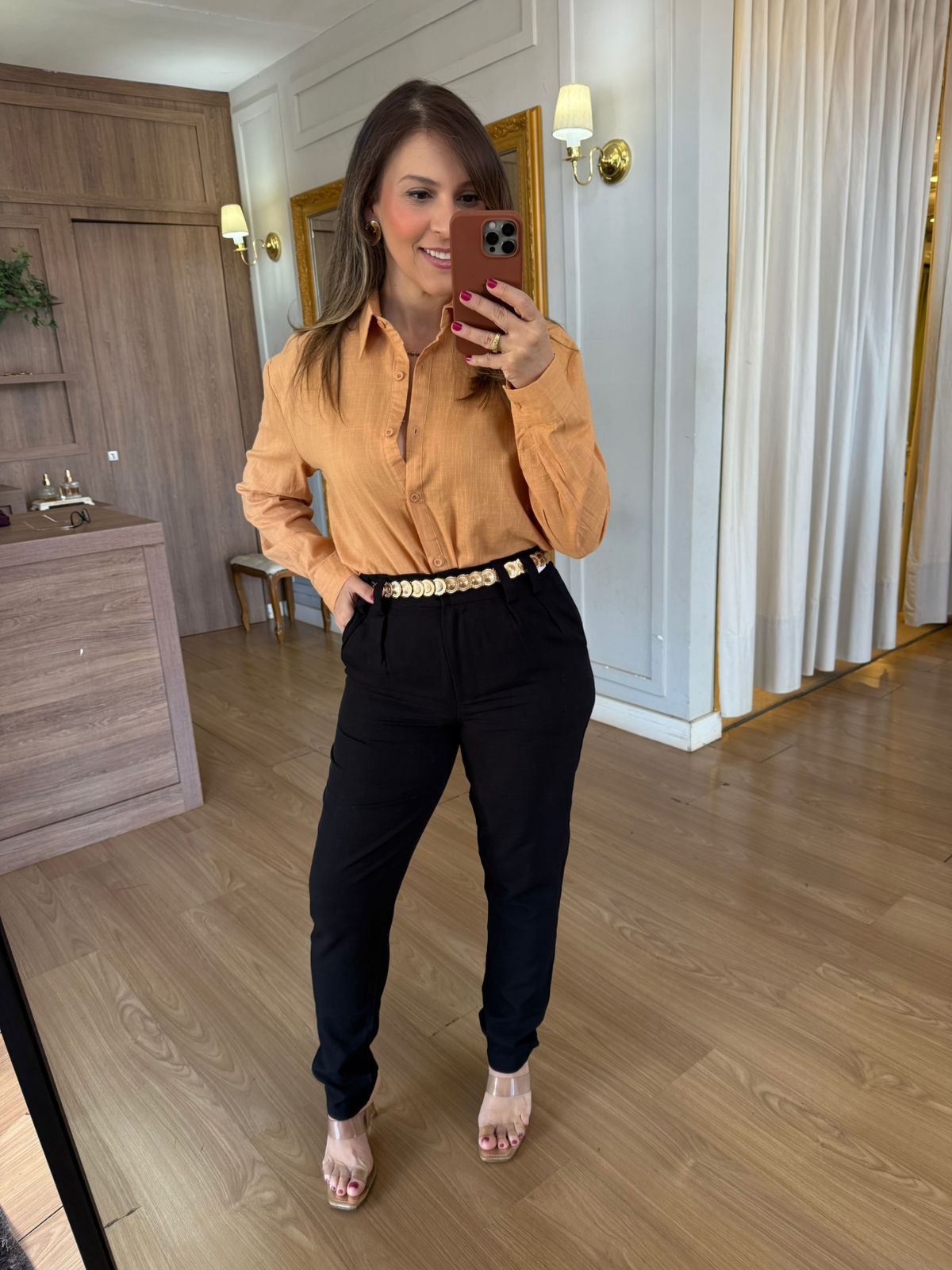 CAMISA MARI - CARAMELO - Espasso Bela | Moda Feminina