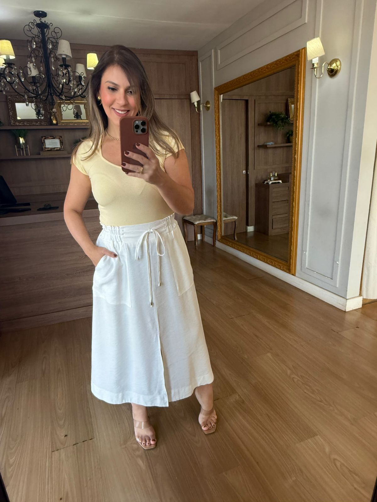 SAIA EM LIOCEL COM ELASTICO - OFF - Espasso Bela | Moda Feminina