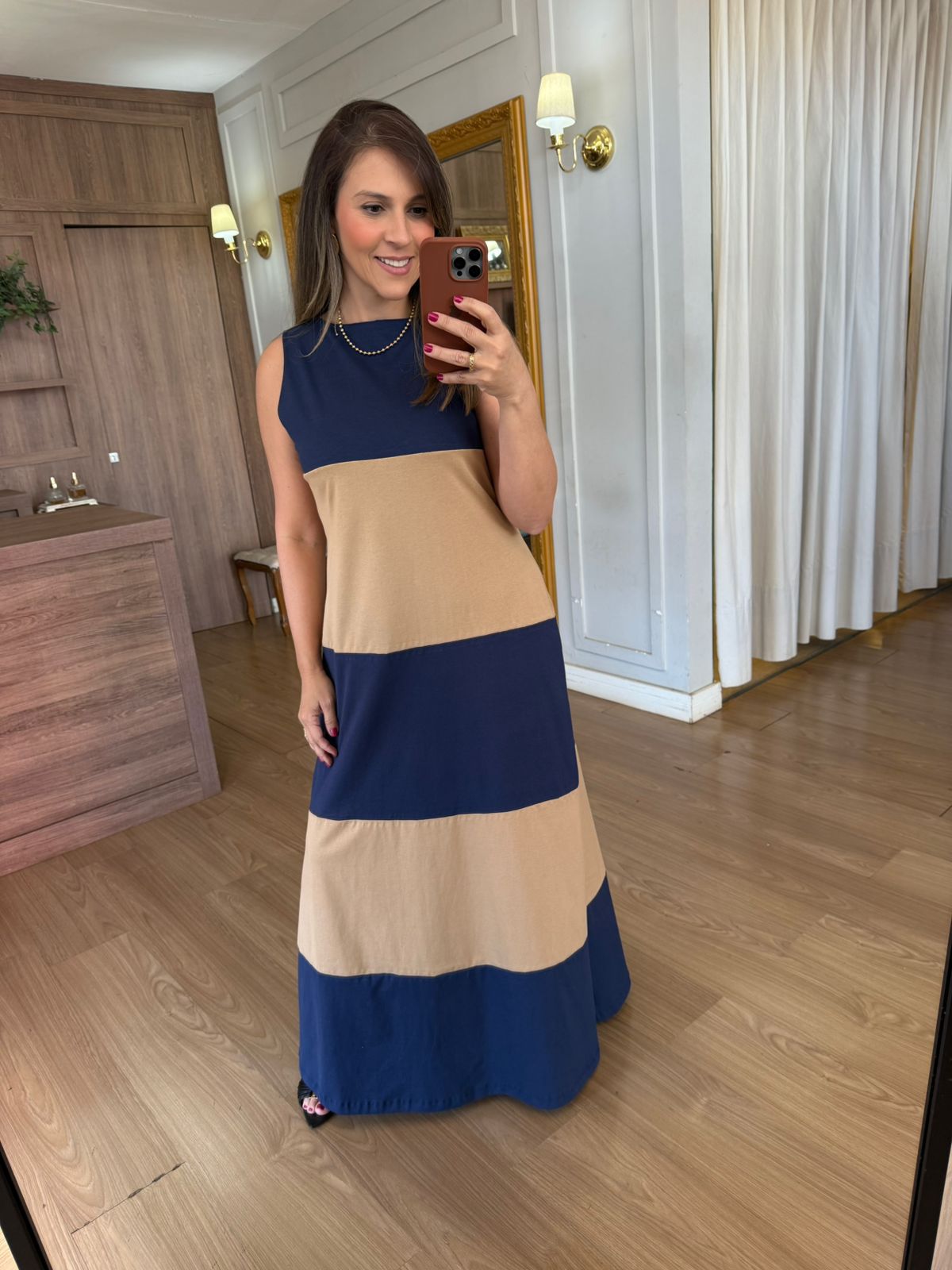 VESTIDO REGATA MALHA DE ALGODÃO BICOLOR ELISA - MA... - Espasso Bela | Moda Feminina