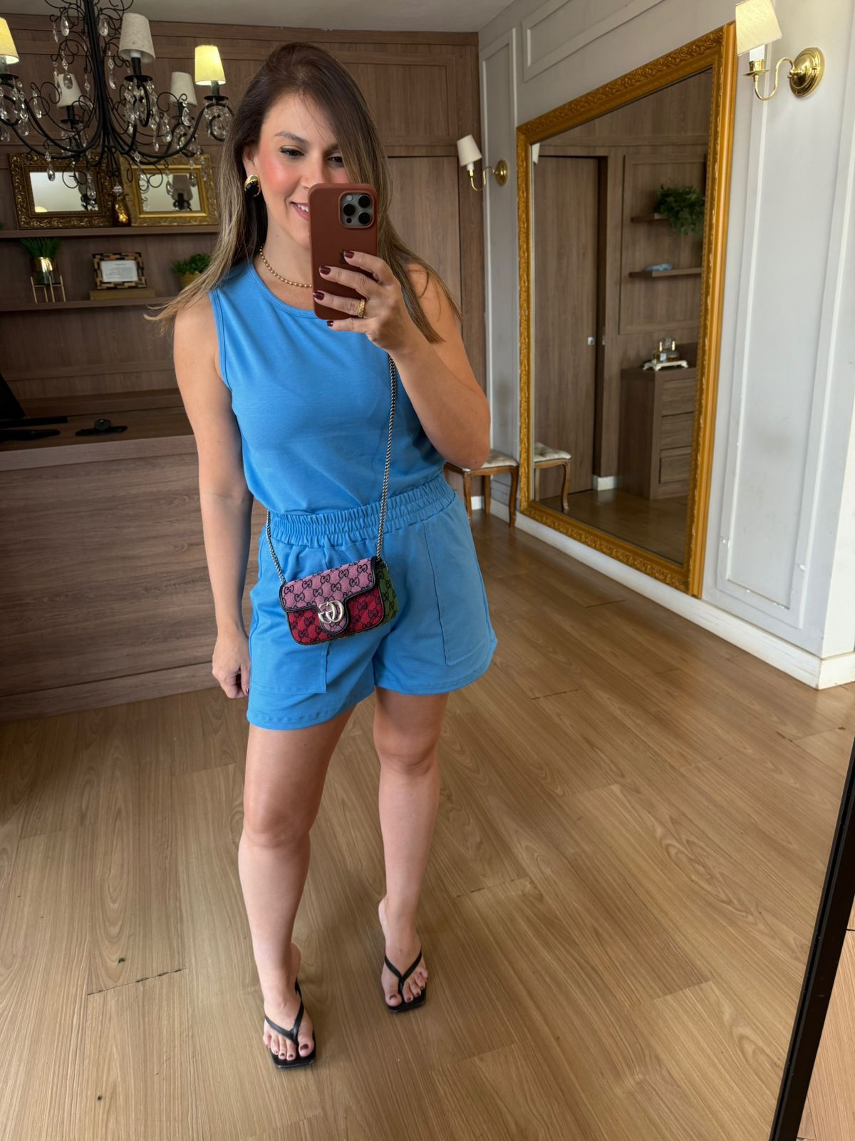 CONJUNTO MOLETINHO SHORT E REGATA - ESTER AZUL - Espasso Bela | Moda Feminina