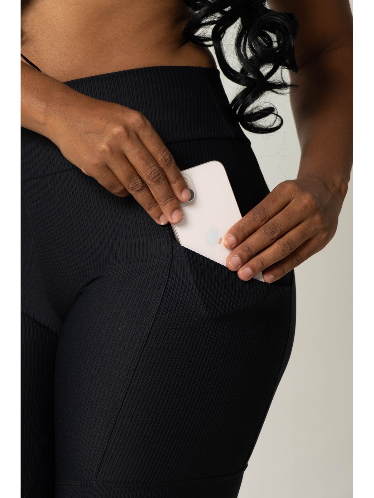 Calça Fitness Canelada Anamadu Preto