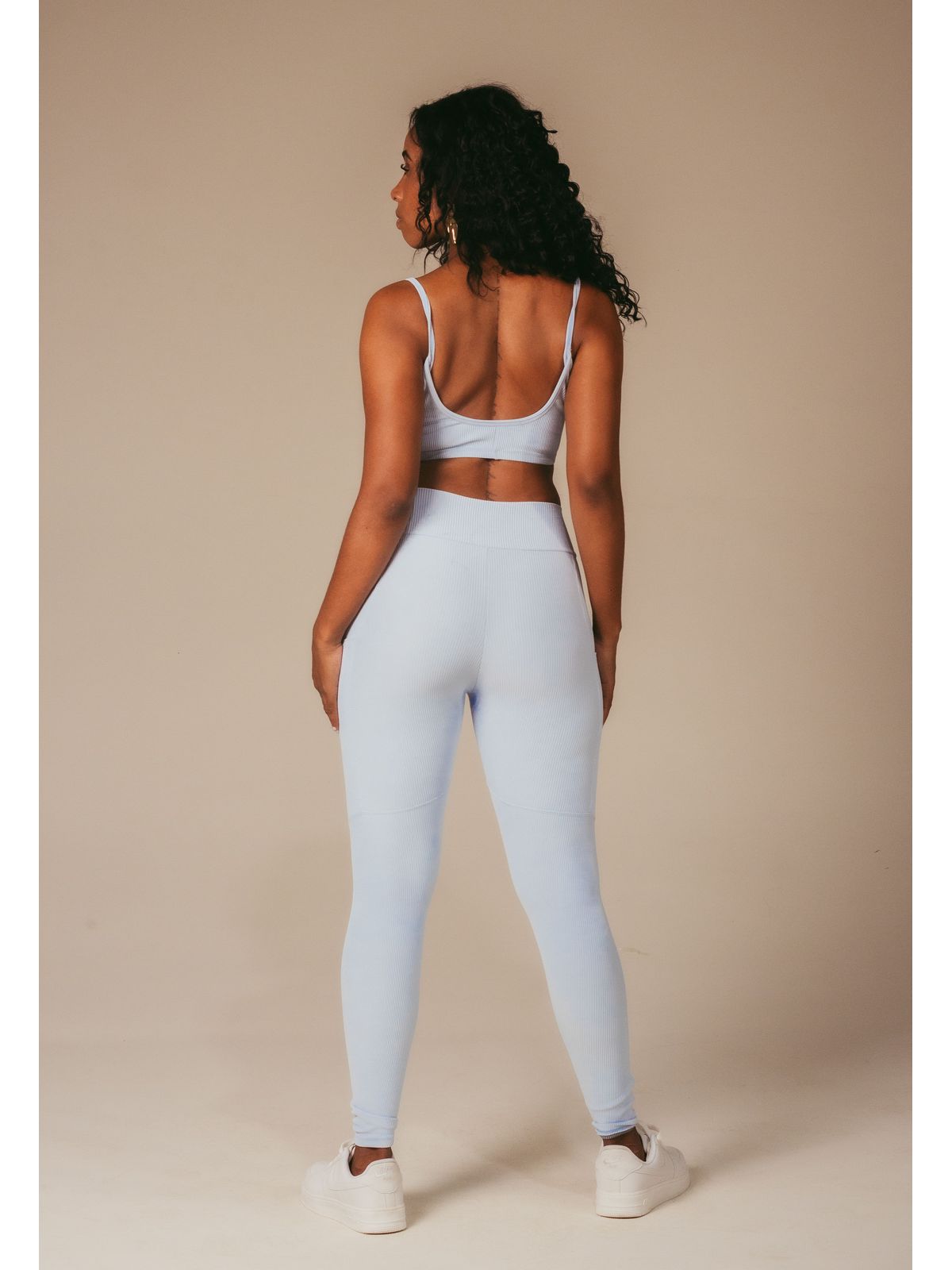 Top Canelado Fitness Feminino Anamadu Azul Bebê