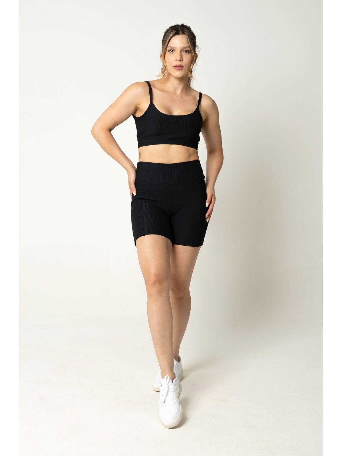 Top Fitness Canelado Anamadu Preto