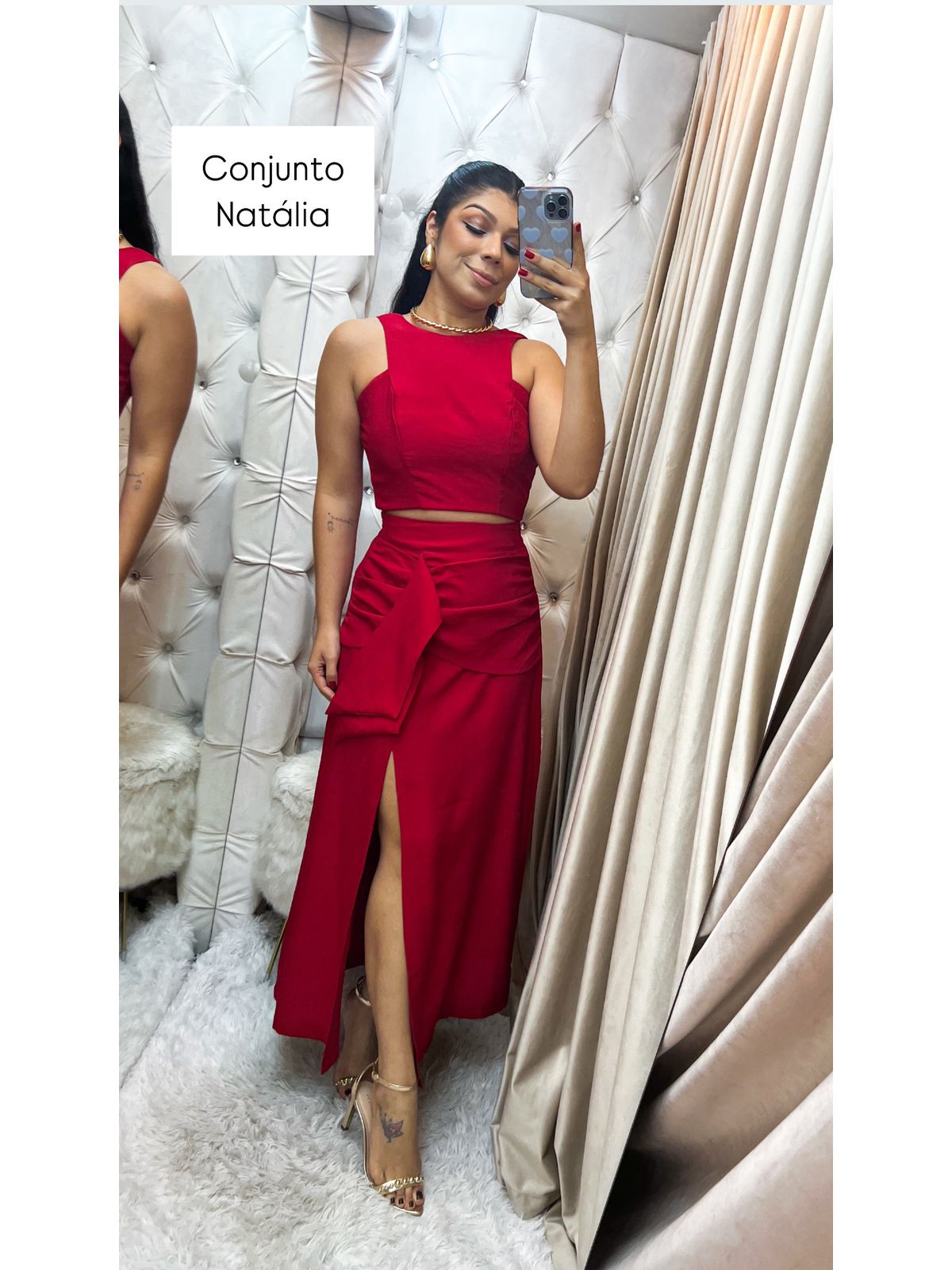 Conjunto Natália vermelho - 2631-30 - FIKBELLA