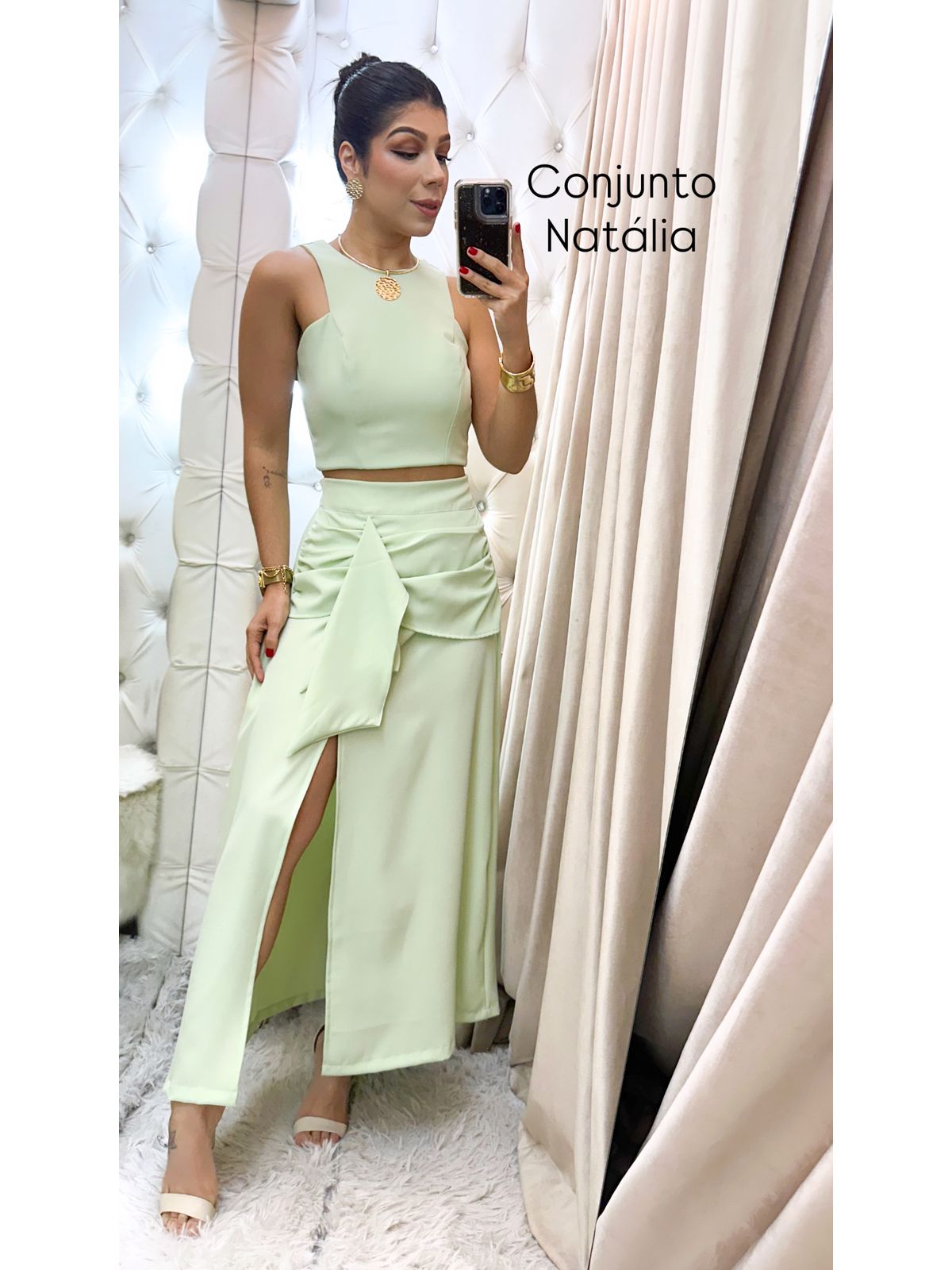 Conjunto Natália verde claro - 2631-34 - FIKBELLA