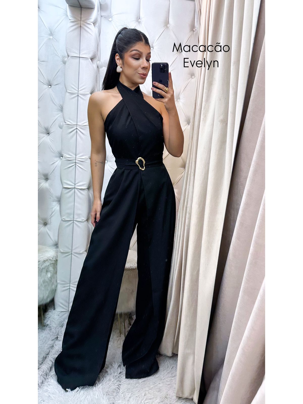 Macacão Evelyn preto - 4766 - FIKBELLA