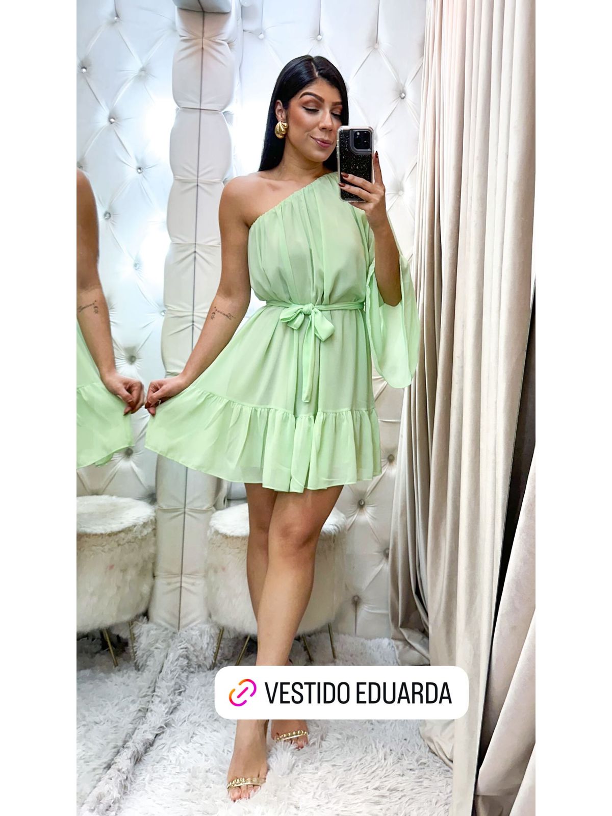 Vestido Eduarda menta - 3862-6 - FIKBELLA