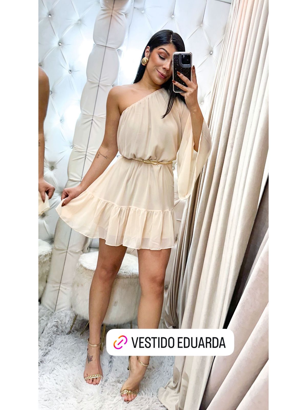 Vestido Eduarda creme - 3862-3 - FIKBELLA