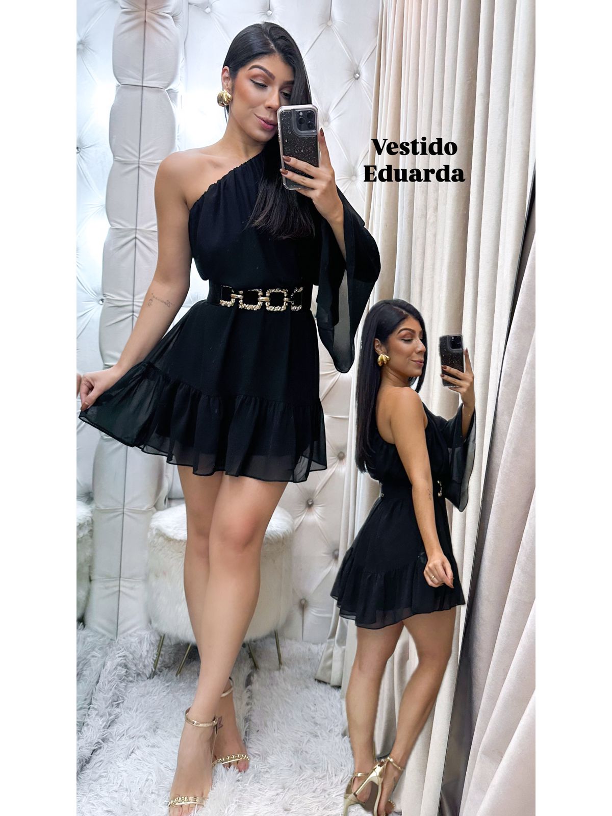 Vestido Eduarda preto - 3862-2 - FIKBELLA