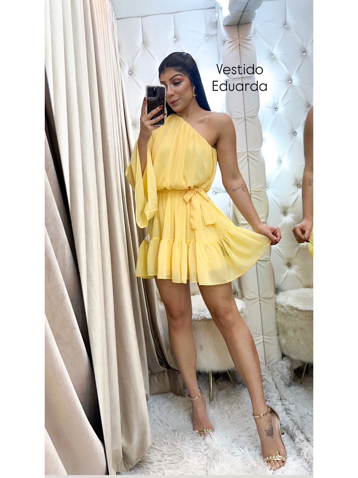 Vestido Eduarda amarelo - 3862-7 - FIKBELLA