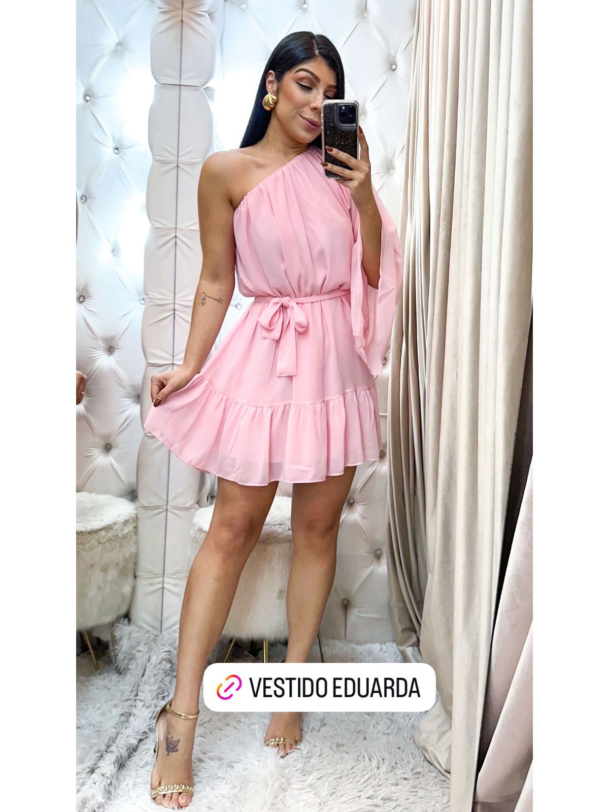 Vestido Eduarda rosa bb - 3862-5 - FIKBELLA