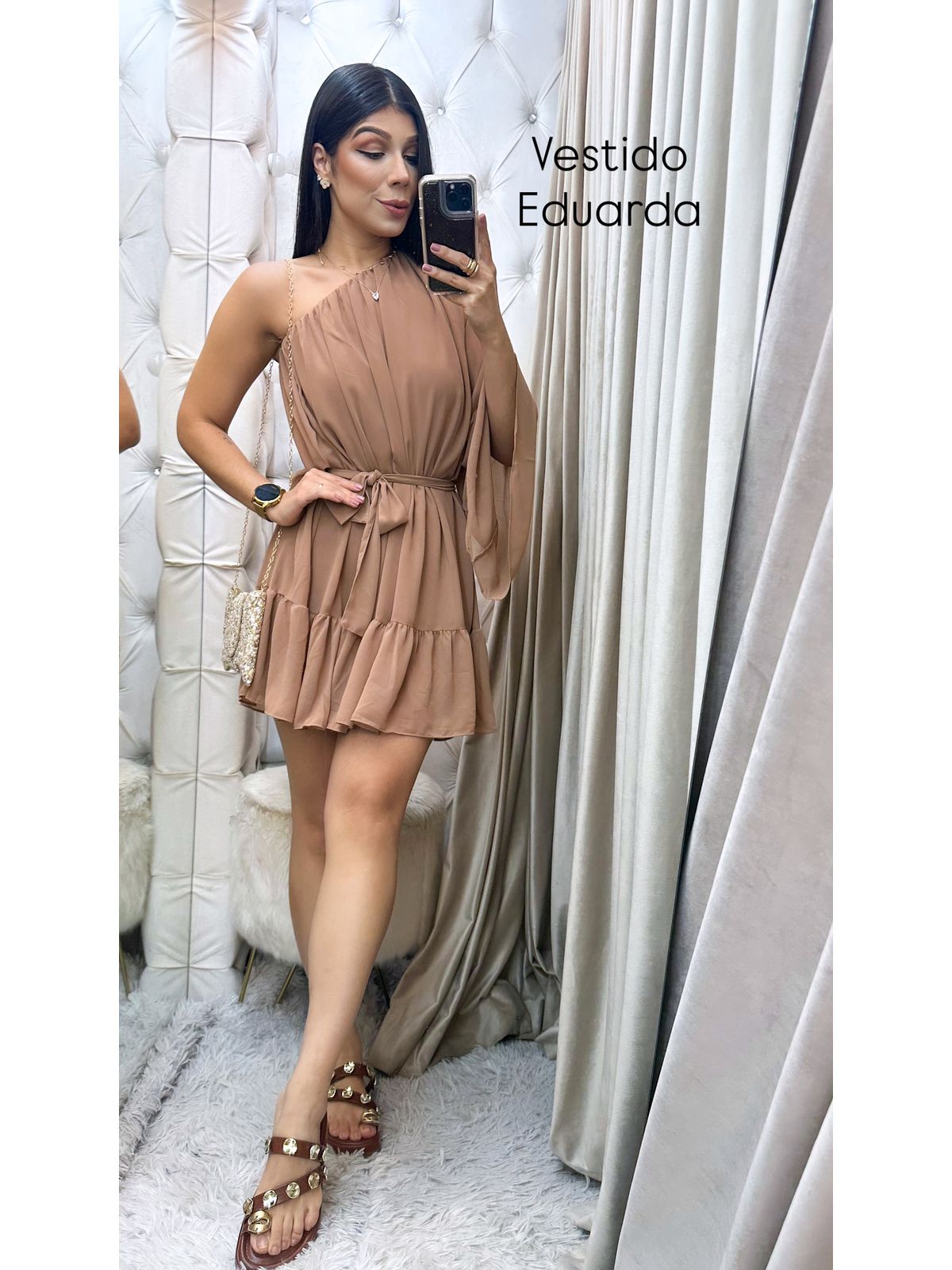 Vestido Eduarda chocolate - 3862-12 - FIKBELLA