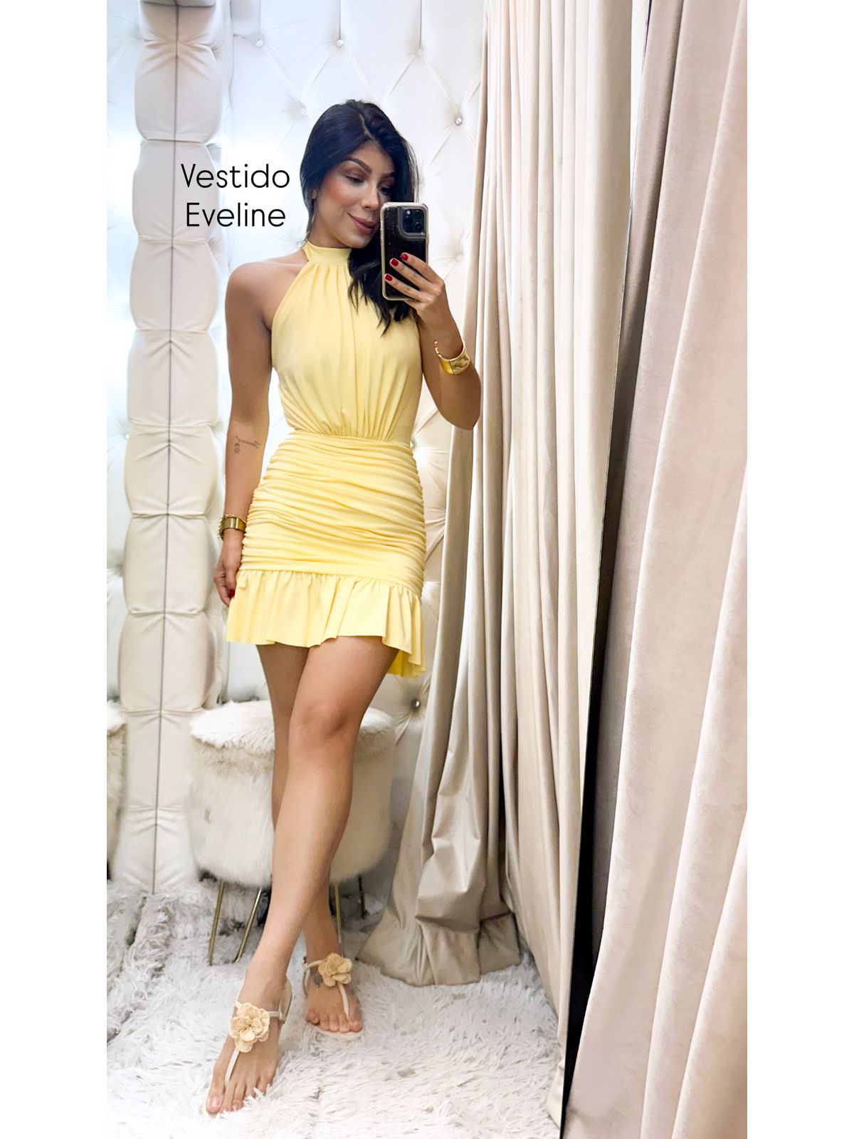 Vestido Eveline amarelo - 4499-4 - FIKBELLA