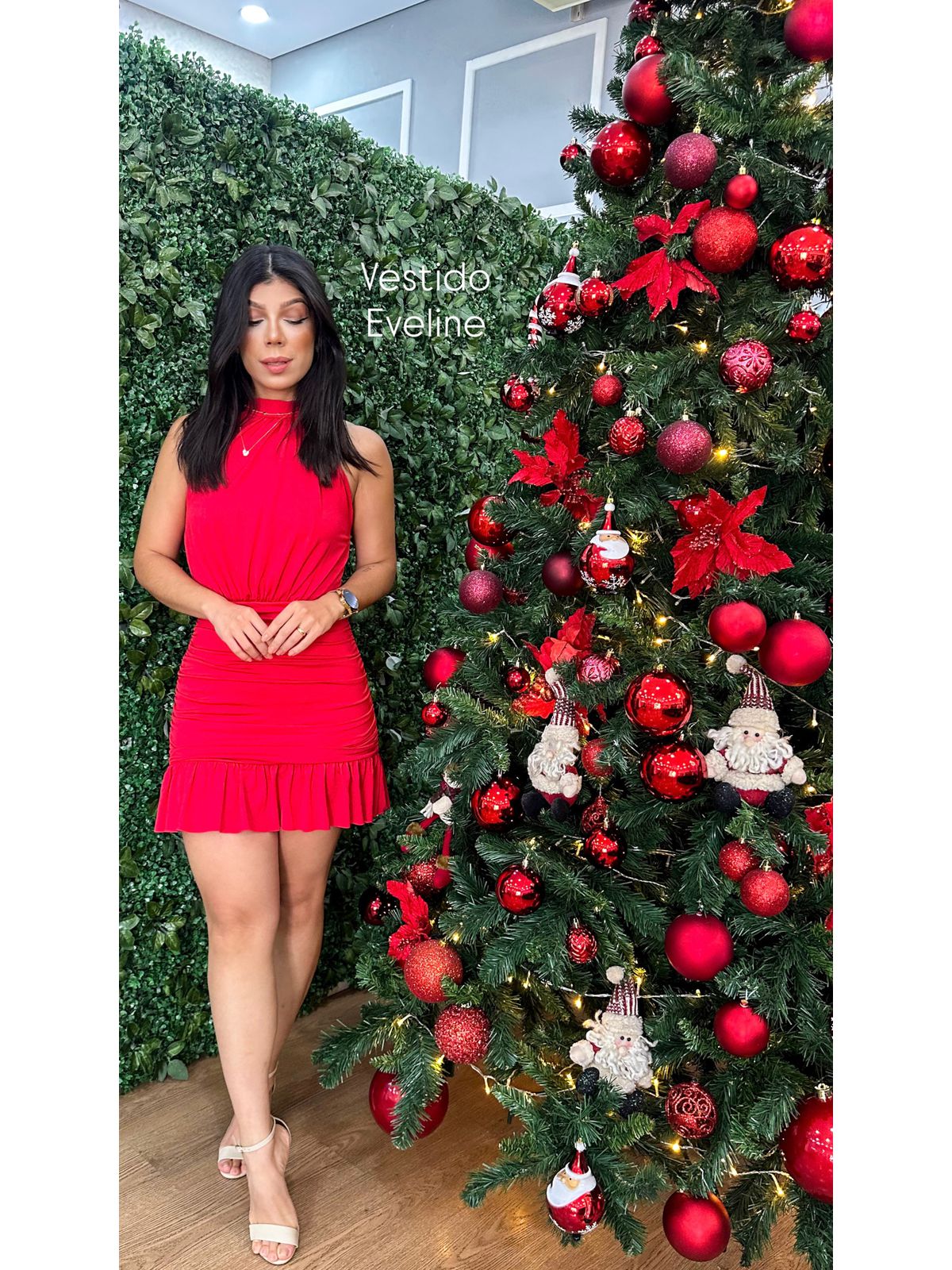 Vestido Eveline vermelho - 4499-5 - FIKBELLA