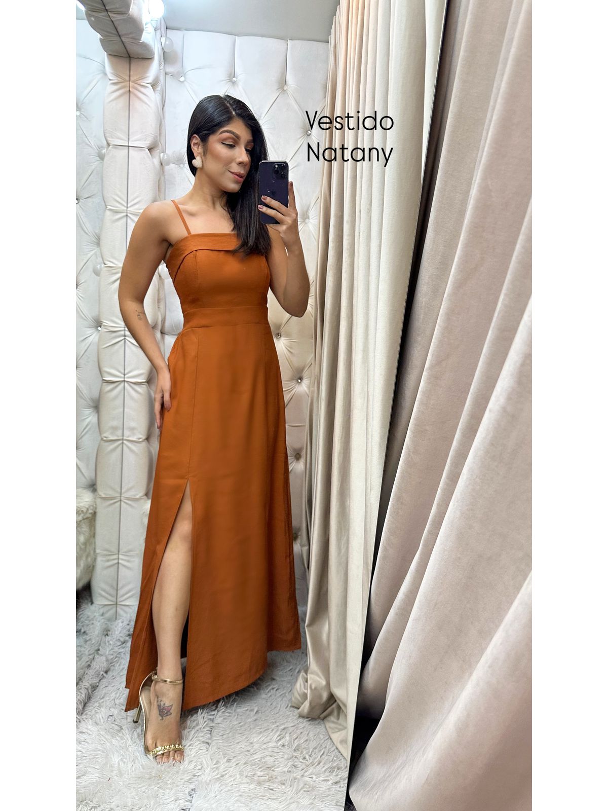 Vestido Natany caramelo - 4396-11 - FIKBELLA