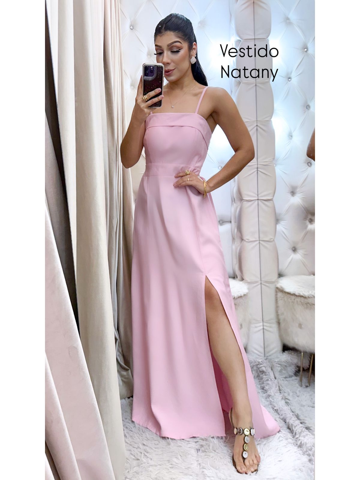 Vestido Natany rosa claro - 4396-6 - FIKBELLA