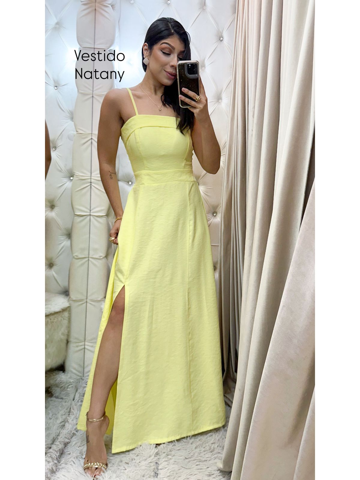 Vestido Natany amarelo - 4396-4 - FIKBELLA