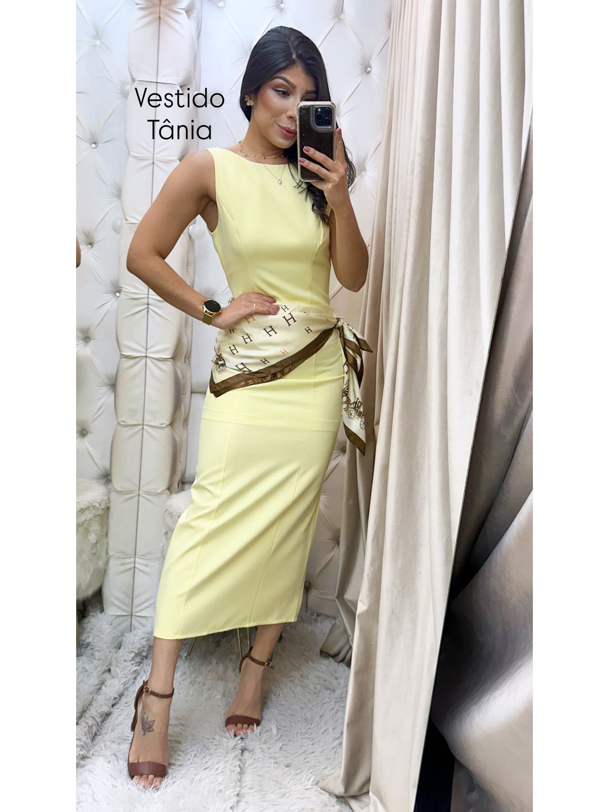 Vestido Tânia amarelo - 4692-13 - FIKBELLA
