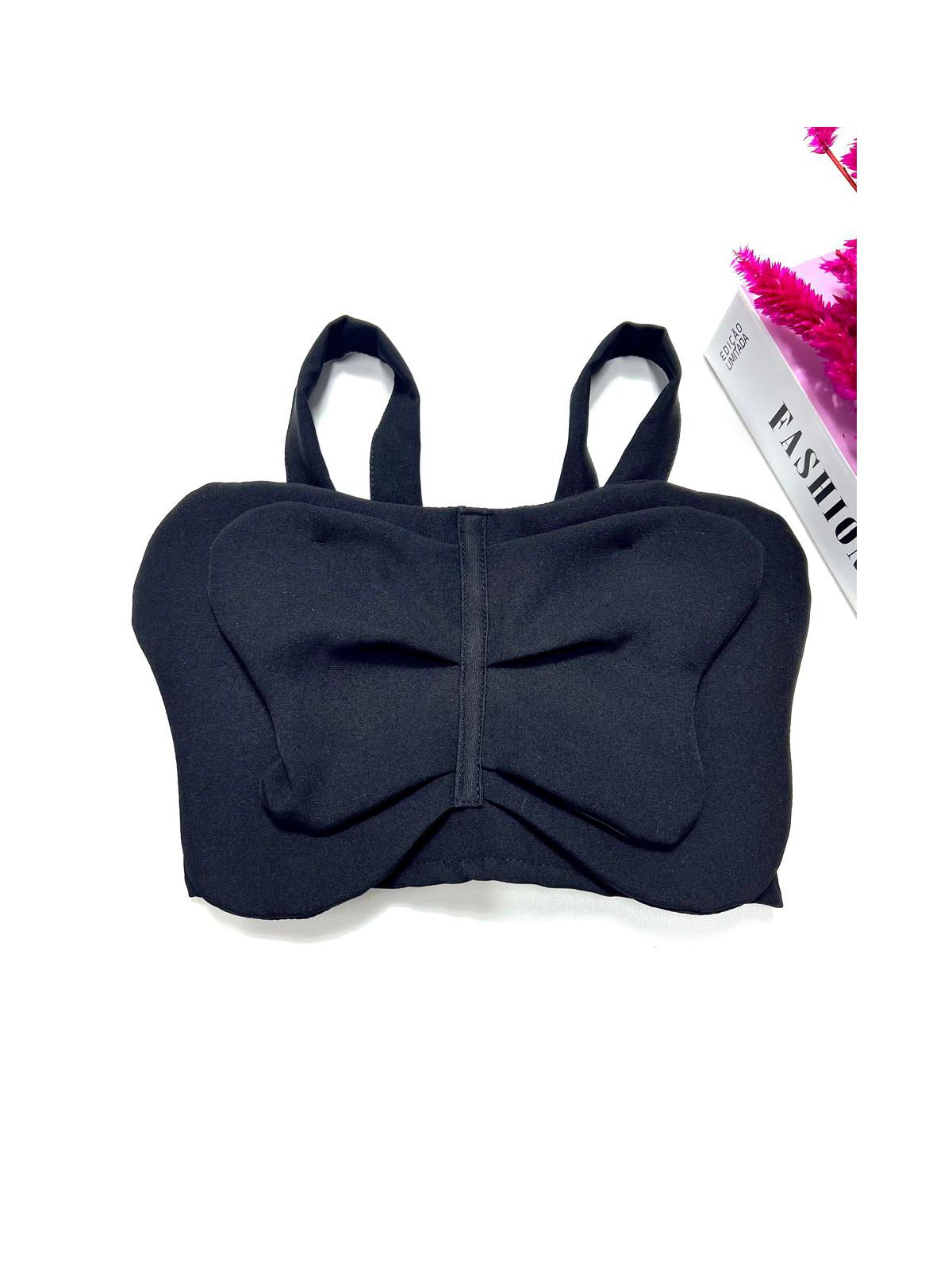 Cropped Borboleta Preto - Isa Cintra Moda Infantil